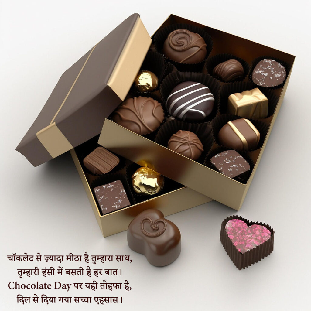 Chocolate Day Wishes 2026 | चॉकलेट डे 2026 की मीठी शुभकामनाएं Chocolate Day Wishes 2026 Image in Hindi